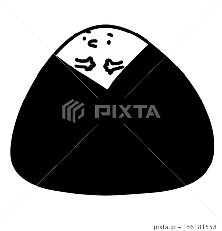 cute Japanese rice ball onigiri cartoon illustration 136181558