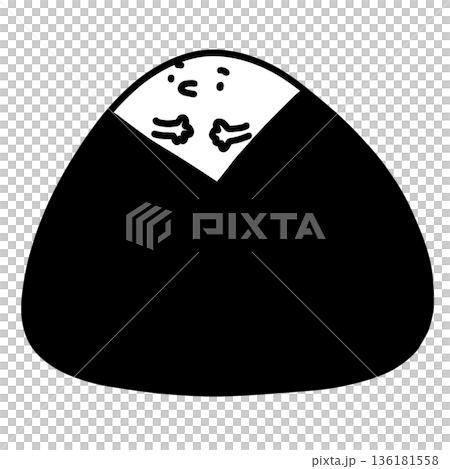 cute Japanese rice ball onigiri cartoon illustration 136181558
