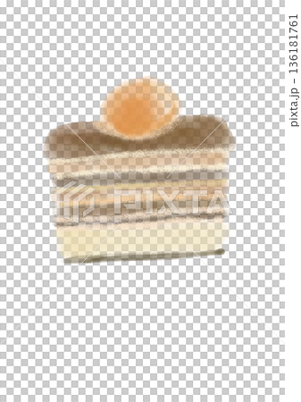 Watercolor illustration of a cake with chestnuts and apricots Watercolor illustration of a cake with chestnuts and apricots 136181761