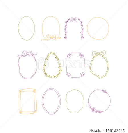 Whimsy Easter hand drawn frame set Whimsy Easter hand drawn frame set 136182045