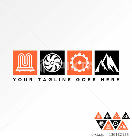Symbol for heating copper iron, fan, gear, iceberg icon ecology temperature logo design graphic concept creative premium vector stock image top sell Symbol for heating copper iron, fan, gear, iceberg icon ecology temperature logo design graphic concept creative premium vector stock image top sell 136182138