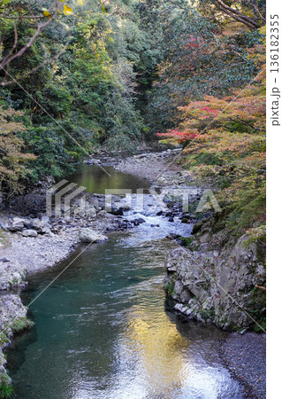 京都西明寺から神護寺への途中の清滝川 京都西明寺から神護寺への途中の清滝川 136182355