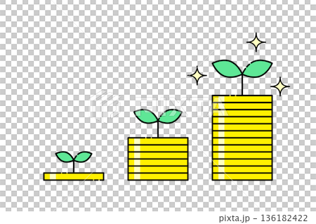 財富增長圖像插圖向量素材 136182422