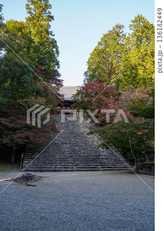 京都高雄神護寺金堂前の大階段 136182449