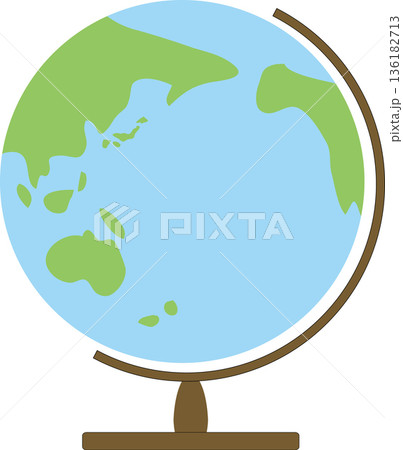 シンプルな地球儀のイラスト 136182713