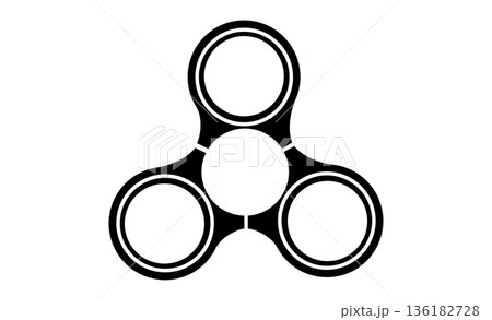 集中力を高める「フィジェット・トイ」ハンドスピナーのシンプルアイコン 136182728