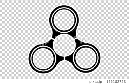 集中力を高める「フィジェット・トイ」ハンドスピナーのシンプルアイコン 136182728