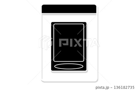 コレクションを象徴する「トレーディングカード」のミニマルなピクトグラム 136182735