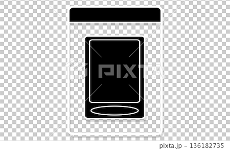 コレクションを象徴する「トレーディングカード」のミニマルなピクトグラム 136182735