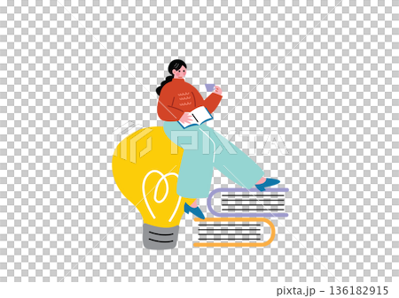 Woman thinking about ideas Woman thinking about ideas 136182915