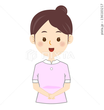 おじぎをする看護師のイラスト 美容医療 エステ おじぎをする看護師のイラスト 美容医療 エステ 136183217