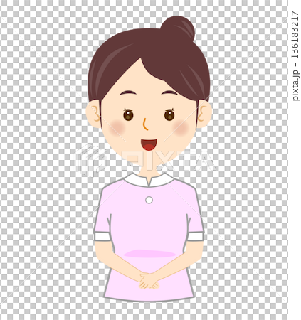 おじぎをする看護師のイラスト 美容医療 エステ おじぎをする看護師のイラスト 美容医療 エステ 136183217