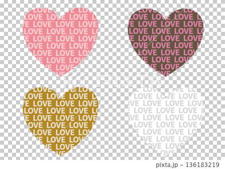 Heart set with the word LOVE 136183219