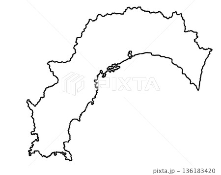 高知県の地図（白地図） 136183420