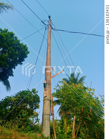 photo of electricity grid poles in rural areas photo of electricity grid poles in rural areas 136183431