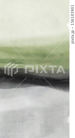 Abstract Green Gray Watercolor Banner Design Abstract Green Gray Watercolor Banner Design 136183901