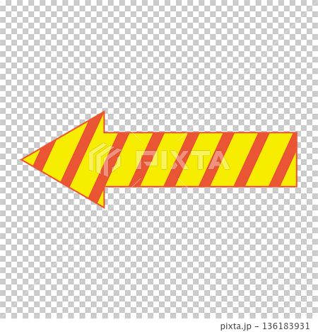A simple illustration of a striped arrow pointing left that can be used for document explanations and POP illustrations A simple illustration of a striped arrow pointing left that can be used for document explanations and POP illustrations 136183931