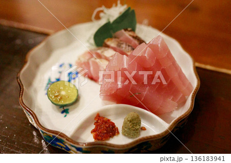 与那国島で食べたカジキマグロの刺身 136183941