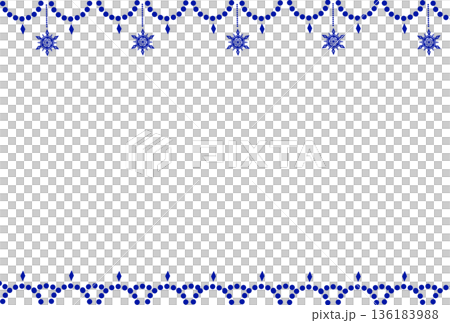 Blue snowflake and dot lace frame Blue snowflake and dot lace frame 136183988