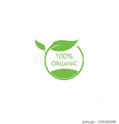 100 percent natural product label with green leaves set 100%25 natural and organic product vector icon circle sign. healthy food emblem. organic food badge 100 percent natural product label with green leaves set 100%25 natural and organic product vector icon circle sign. healthy food emblem. organic food badge 136184089