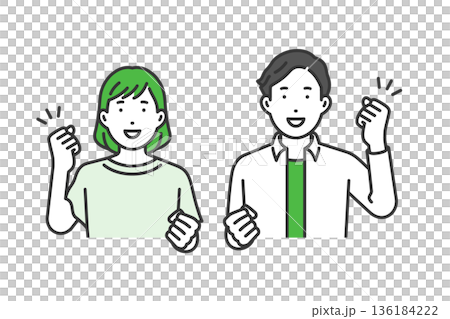 Fist pump, creators in casual clothes Fist pump, creators in casual clothes 136184222