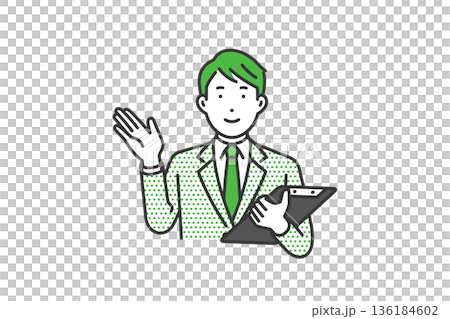 案内,スーツ男性2 136184602