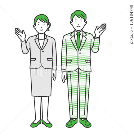 等身大,ビジネス男女 136184749