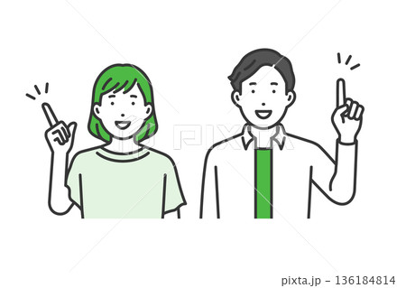 指をさす,クリエイター私服男女 136184814