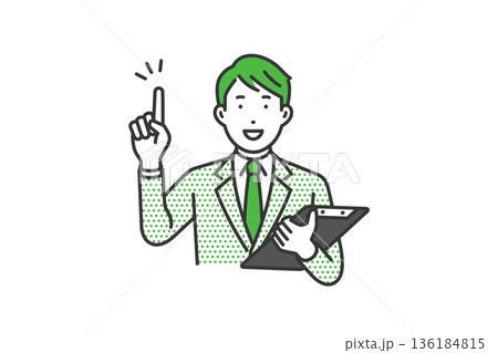指をさす,スーツ男性2 136184815