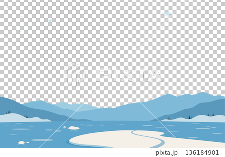 冬季山脈和海角背景框架 136184901