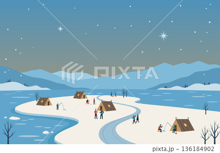 岬で釣りを楽しむ人たち 岬で釣りを楽しむ人たち 136184902