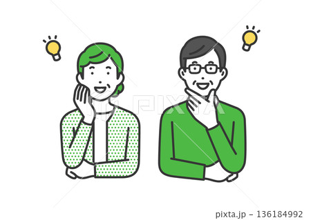 納得,私服高齢男女 136184992