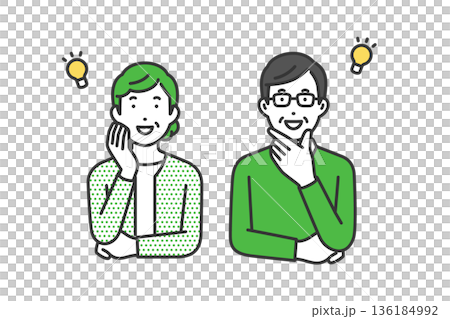 納得,私服高齢男女 136184992