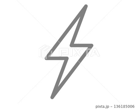 雷マーク（稲妻のアイコン） 136185006
