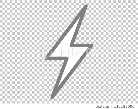 雷マーク（稲妻のアイコン） 136185006