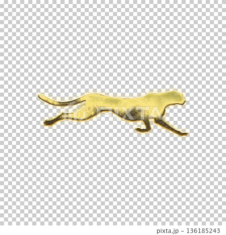 金色奔跑的獵豹（透明通道） 136185243