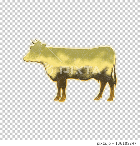 Golden Cow with Alpha Channel Golden Cow with Alpha Channel 136185247