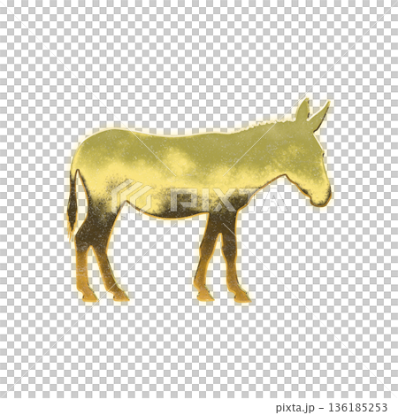 Golden donkey with alpha channel 136185253