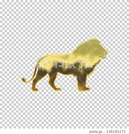 Golden male lion, alpha channel 136185272