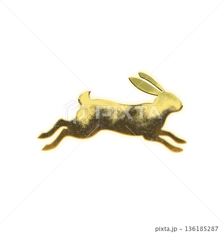 黄金の走るウサギ、アルファチャンネル 136185287