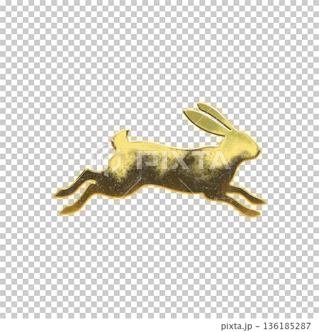 黄金の走るウサギ、アルファチャンネル 136185287