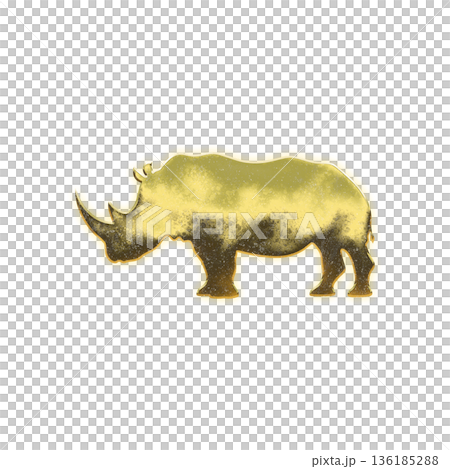 帶有 Alpha 通道的 Golden Rhino 帶有 Alpha 通道的 Golden Rhino 136185288