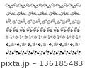 モノクロの線画_春のイメージのラインイラストセット 136185483