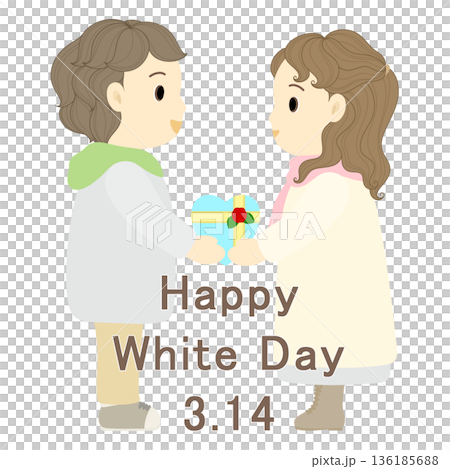 White Day_Man giving a gift to a woman 136185688