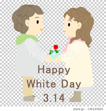White Day_Man giving a gift to a woman 136185691