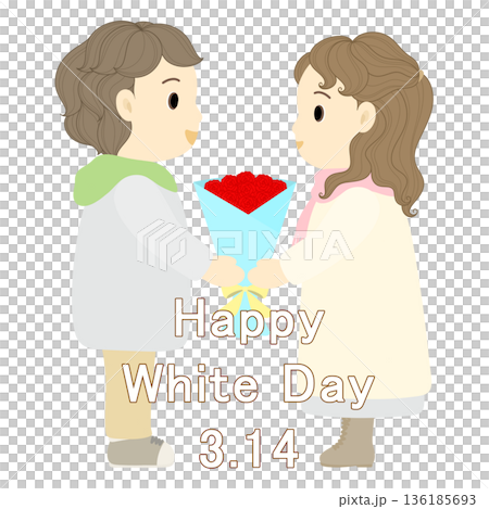 White Day_Man giving a gift to a woman 136185693