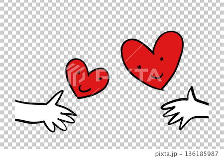 Illustration of a hand with a heart Illustration of a hand with a heart 136185987