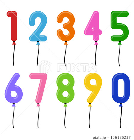 数字の形をした風船 136186237
