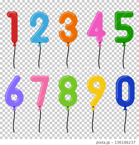 数字の形をした風船 136186237