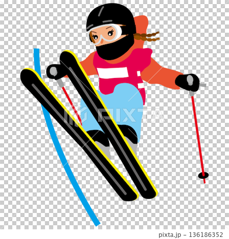 冬季運動比賽女子滑雪U型場地技巧賽插圖 136186352